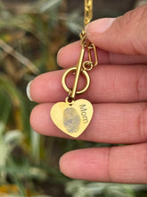 Load image into Gallery viewer, Custom Real Fingerprint Necklace, Custom Heart Charm with Name, Engraved Fingerprint Handwriting
