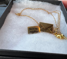 Load image into Gallery viewer, Secret Message Personalized Envelope Necklace, Hidden Message Necklace, Love Letter Necklace, Pouch Necklace for Mom, Locket Necklace
