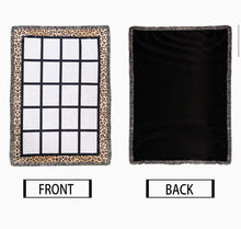 Load image into Gallery viewer, 20 Panel Personalized Photo leopard throw blanket it
