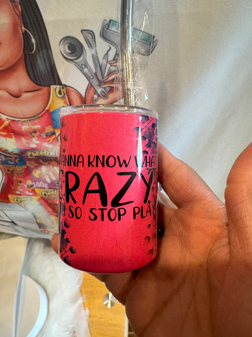 Custom Insulated 3oz Mini Shotglass Tumblers w/straw and lid also can be keychains for Birthday, Travel, Party Favors, Graduations, Wedding, Cruises, Valentine's