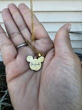 Load image into Gallery viewer, Personalized engraved name mouse ears Pendant Necklace
