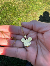 Load image into Gallery viewer, Personalized engraved name mouse ears Pendant Necklace
