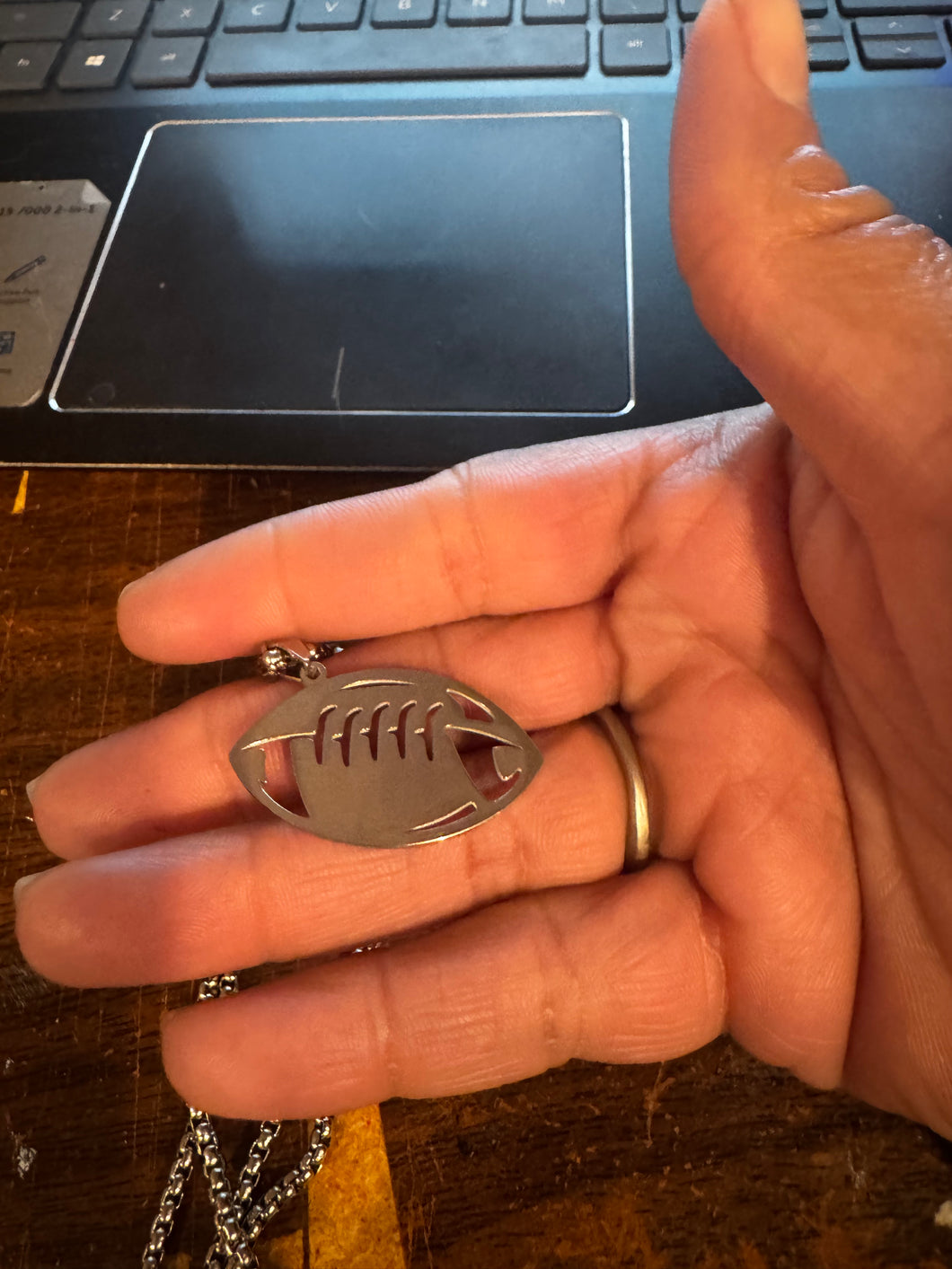 Custom engraved football Athletes Sport Pendant Chain