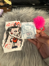 Load image into Gallery viewer, Kids drawing keychain/kids art keychain/children artwork keychain keepsake/child art drawing keepsake/mom&#39;s gift/dad&#39;s gift/grandma gift/

