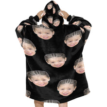 Load image into Gallery viewer, Personalized favorite pet,cat,face photos Blanket Hoodie,Personalised Oversized Blanket Hoodie,Wearable Blanket Hoodie,Blanket Hoodie for Men/Women
