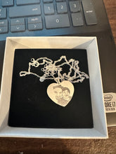 Load image into Gallery viewer, Personalized Photo Engraved Necklace in 925 Sterling Silver
