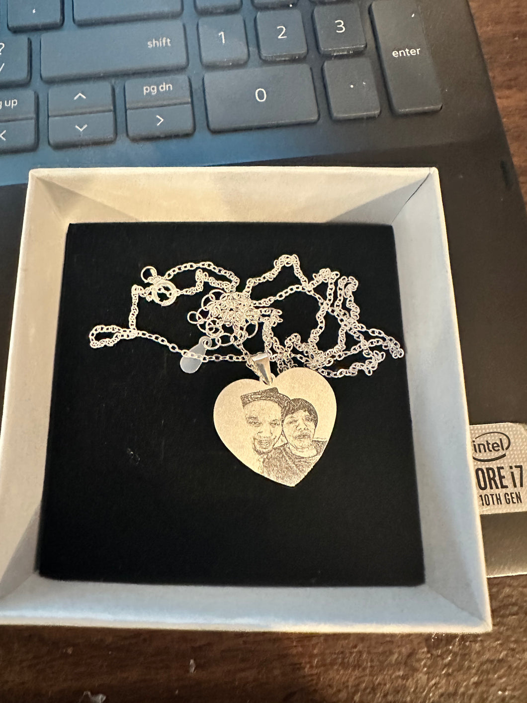 Personalized Photo Engraved Necklace in 925 Sterling Silver
