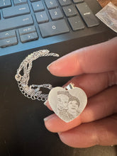 Load image into Gallery viewer, Personalized Photo Engraved Necklace in 925 Sterling Silver
