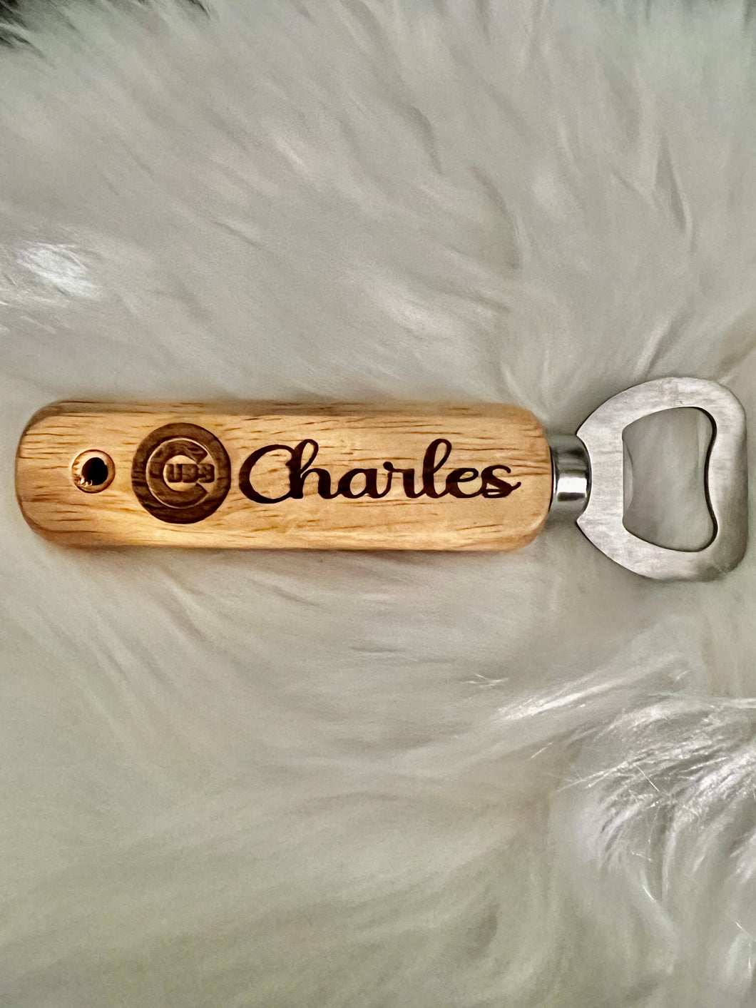 Personalized Wood Handled Bottle Opener, laser engraved, customizable, Gift for Father's Day, Bachelor  Bachelorette Party, Wedding Favor,
